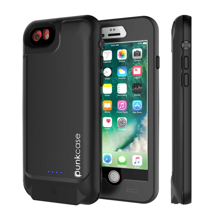 PunkJuice iPhone 8/7 Battery Case Black - Waterproof Slim Power Juice Bank with 2750mAh (Color in image: Black)