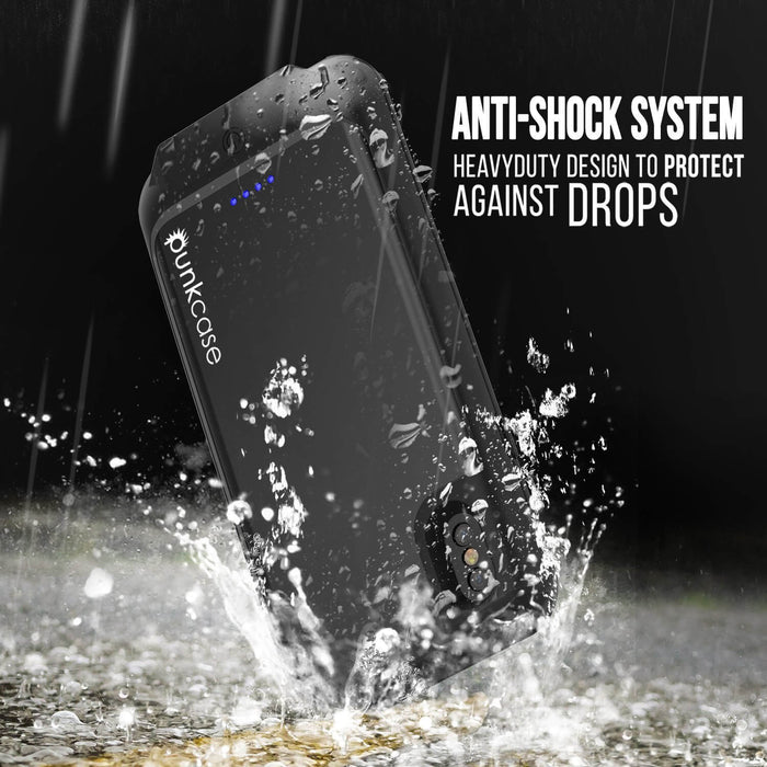 PunkJuice iPhone X Battery Case, Waterproof, IP68 Certified [Ultra Slim] [Black] (Color in image: red)