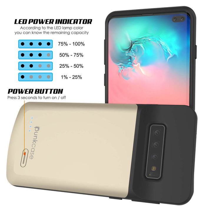 PunkJuice S10+ Plus Battery Case Gold - Fast Charging Power Juice Bank with 5000mAh 