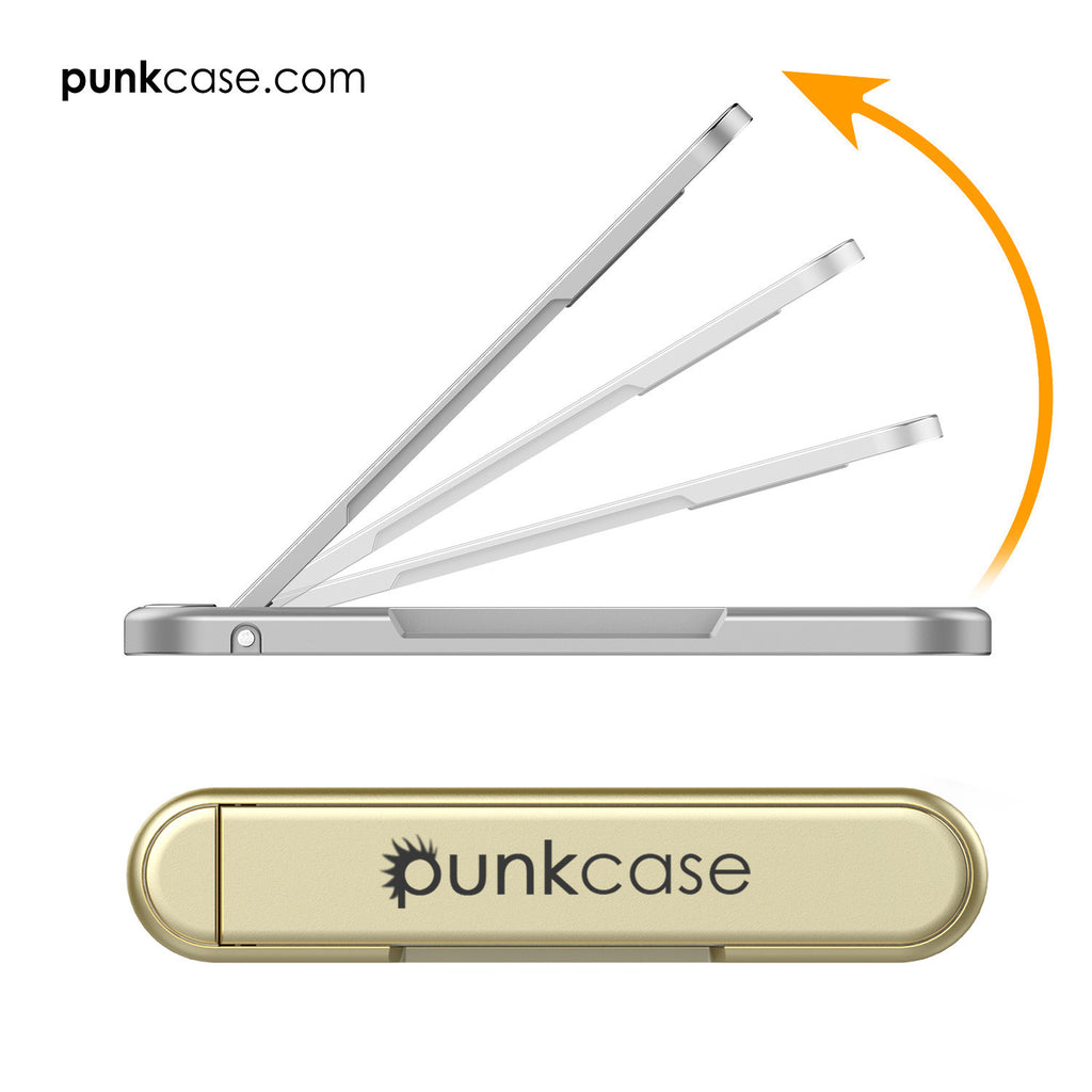 PUNKCASE FlickStick Universal Cell Phone Kickstand for all Mobile Phones & Cases with Flat Backs, One Finger Operation (Gold) (Color in image: Silver)