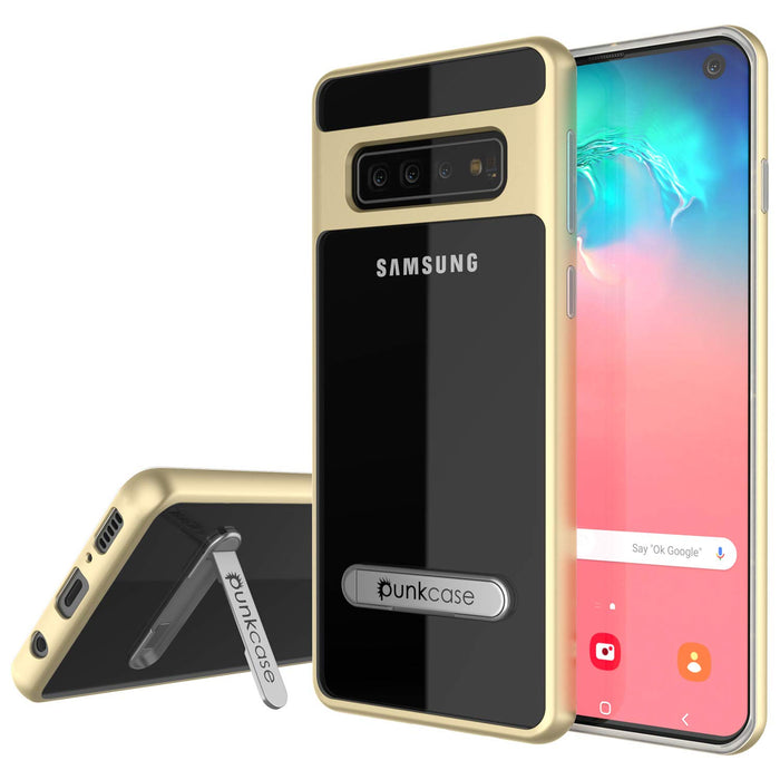 Galaxy S10 Case, PUNKcase [LUCID 3.0 Series] [Slim Fit] Armor Cover w/ Integrated Screen Protector [Gold] (Color in image: Gold)