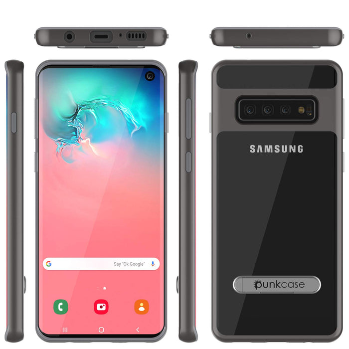 Galaxy S10 Case, PUNKcase [LUCID 3.0 Series] [Slim Fit] Armor Cover w/ Integrated Screen Protector [Grey] (Color in image: Silver)