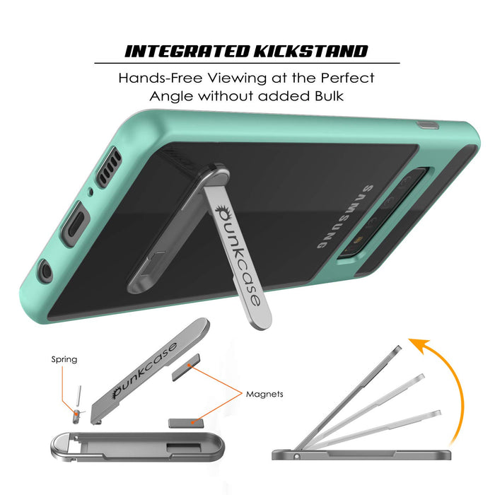 Galaxy S10+ Plus Case, PUNKcase [LUCID 3.0 Series] [Slim Fit] Armor Cover w/ Integrated Screen Protector [Teal] (Color in image: Grey)