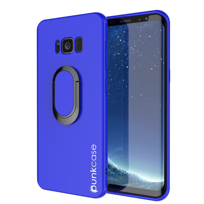 Galaxy S8 PLUS, Punkcase Magnetix Protective TPU Cover W/ Kickstand, Screen Protector [Blue] (Color in image: blue)
