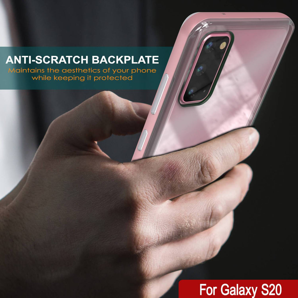 Galaxy S20 Case, PUNKcase [LUCID 3.0 Series] [Slim Fit] Armor Cover w/ Integrated Screen Protector [Rose Gold] (Color in image: Black)