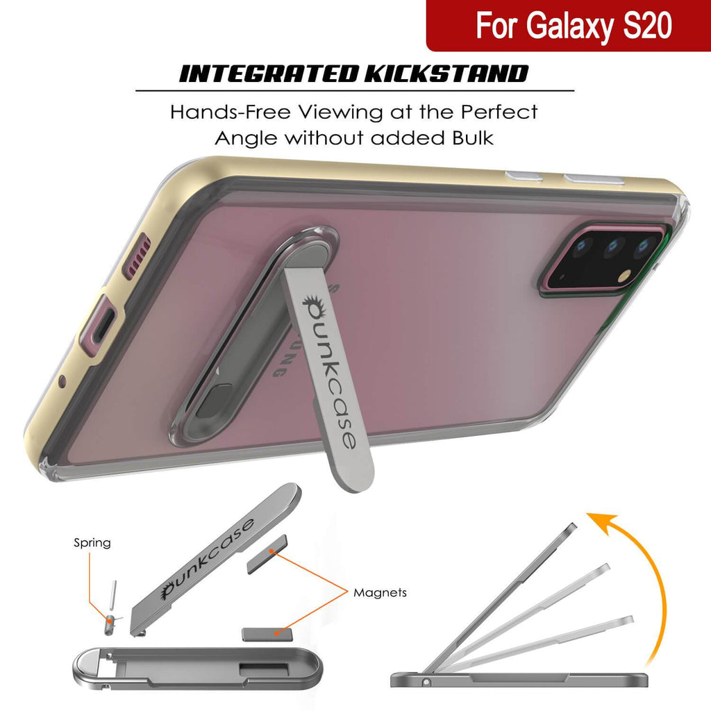 Galaxy S20 Case, PUNKcase [LUCID 3.0 Series] [Slim Fit] Armor Cover w/ Integrated Screen Protector [Gold] (Color in image: Grey)