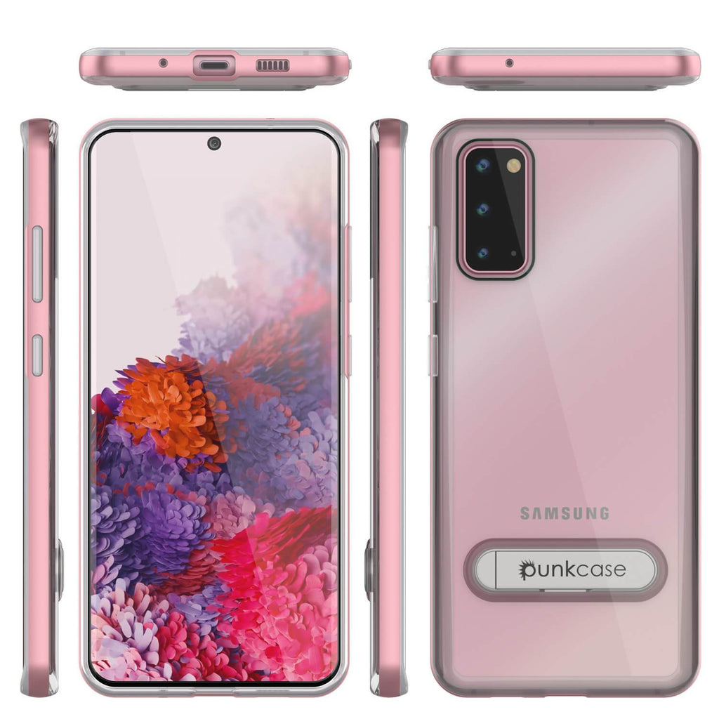 Galaxy S20 Case, PUNKcase [LUCID 3.0 Series] [Slim Fit] Armor Cover w/ Integrated Screen Protector [Rose Gold] (Color in image: Silver)