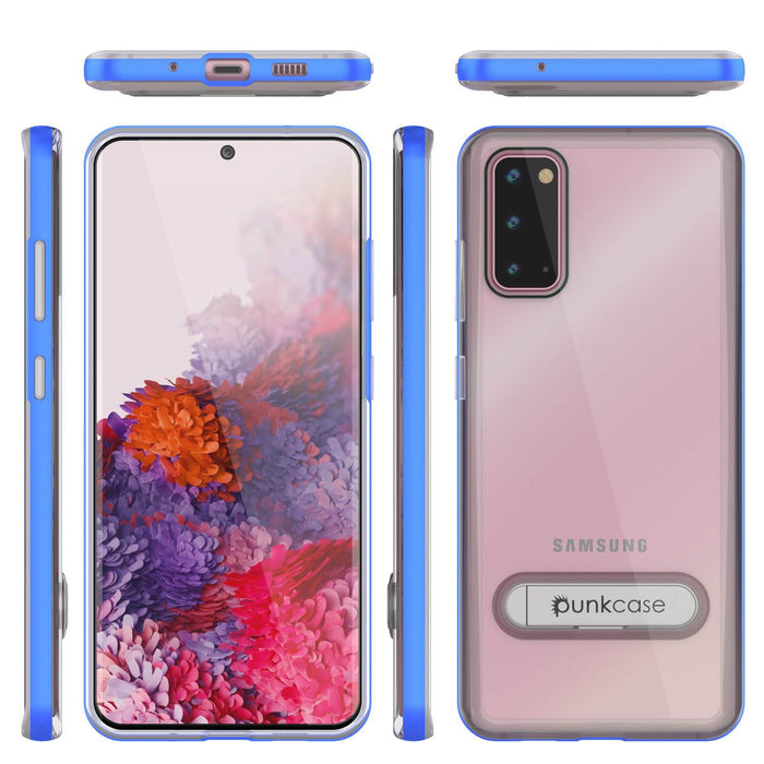 Galaxy S20 Case, PUNKcase [LUCID 3.0 Series] [Slim Fit] Armor Cover w/ Integrated Screen Protector [Blue] (Color in image: Silver)