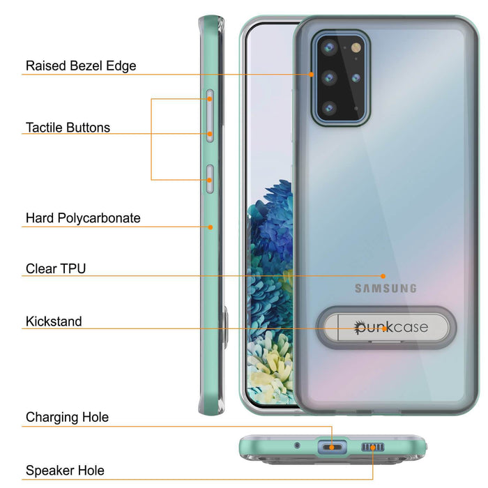 Galaxy S20+ Plus Case, PUNKcase [LUCID 3.0 Series] [Slim Fit] Armor Cover w/ Integrated Screen Protector [Teal] (Color in image: Grey)