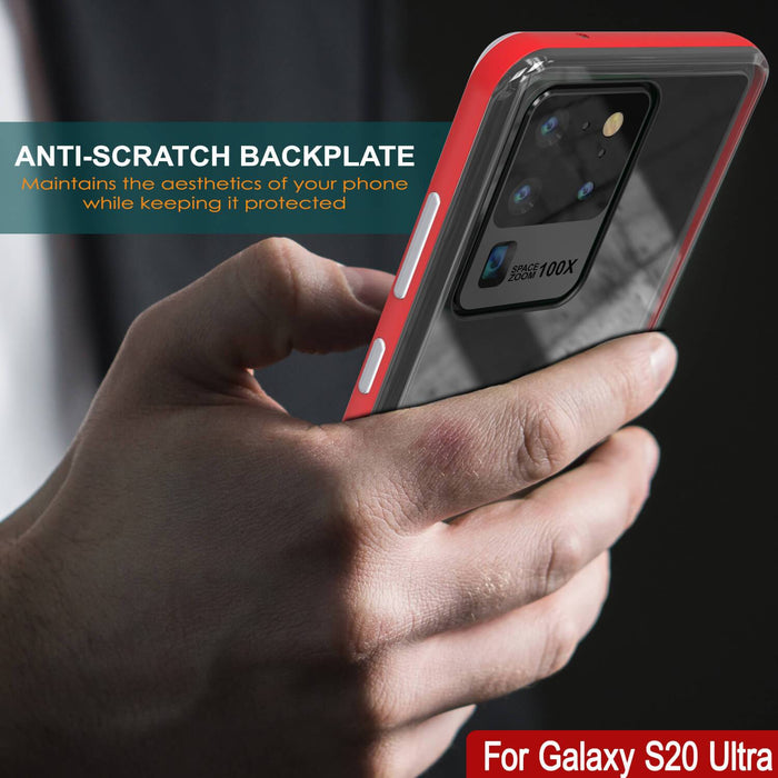 Galaxy S20 Ultra Case, PUNKcase [LUCID 3.0 Series] [Slim Fit] Armor Cover w/ Integrated Screen Protector [Red] (Color in image: Black)