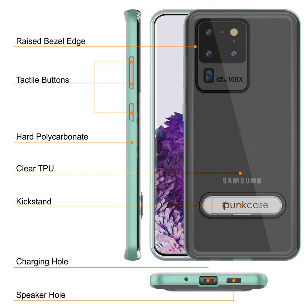 Galaxy S20 Ultra Case, PUNKcase [LUCID 3.0 Series] [Slim Fit] Armor Cover w/ Integrated Screen Protector [Teal] (Color in image: Grey)