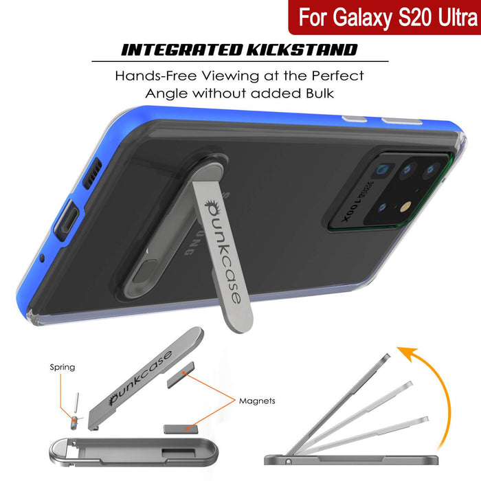 Galaxy S20 Ultra Case, PUNKcase [LUCID 3.0 Series] [Slim Fit] Armor Cover w/ Integrated Screen Protector [Blue] (Color in image: Grey)
