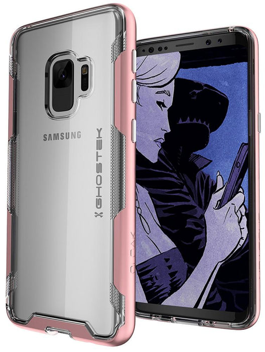 Galaxy S9 Clear Protective Case | Cloak 3 Series [Pink] (Color in image: Pink)