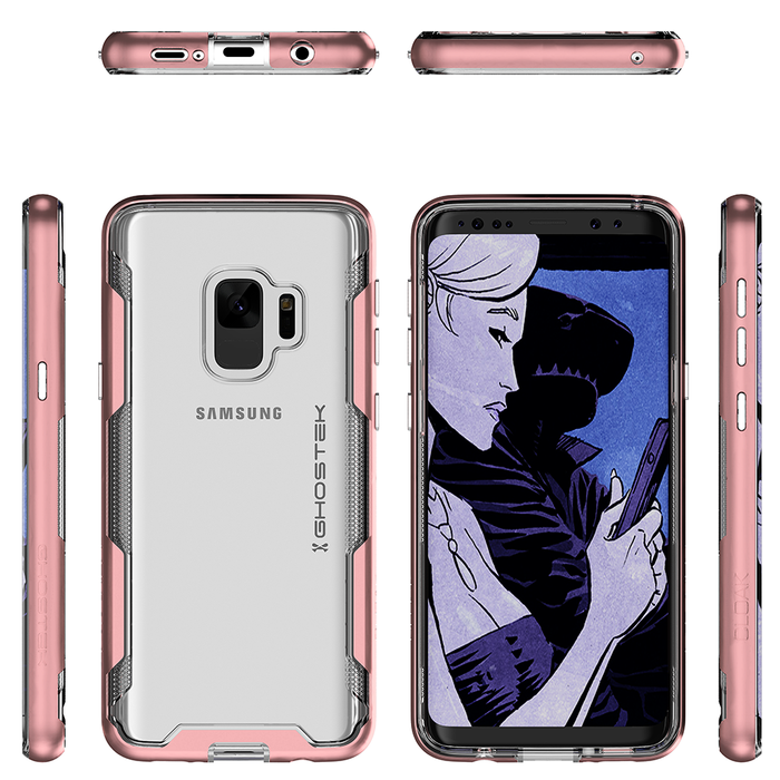 Galaxy S9 Clear Protective Case | Cloak 3 Series [Pink] (Color in image: Black)
