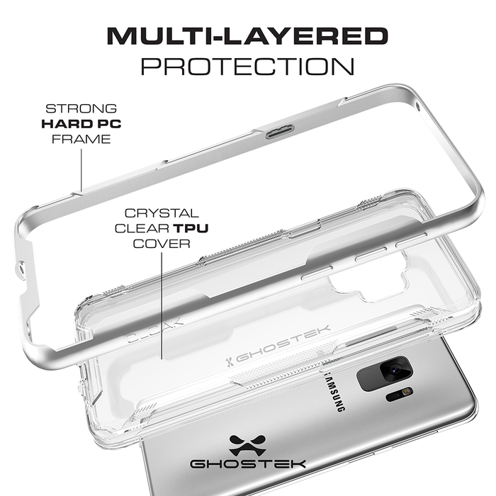 Galaxy S9 Clear Protective Case | Cloak 3 Series [Pink] (Color in image: Silver)