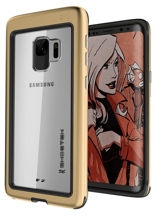 Galaxy S9 Rugged Heavy Duty Case | Atomic Slim Series [Gold] (Color in image: Gold)