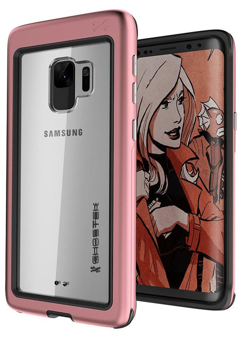Galaxy S9 Rugged Heavy Duty Case | Atomic Slim Series [Pink] (Color in image: Pink)