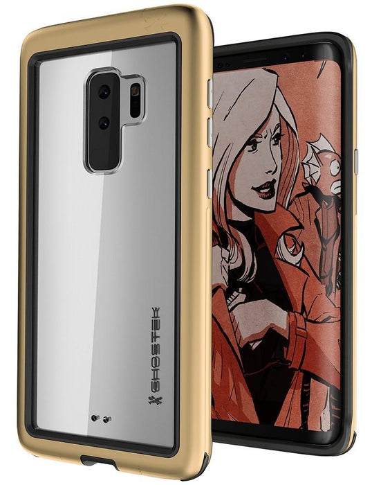 Galaxy S9+ Plus Rugged Heavy Duty Case | Atomic Slim Series [Gold] (Color in image: Gold)