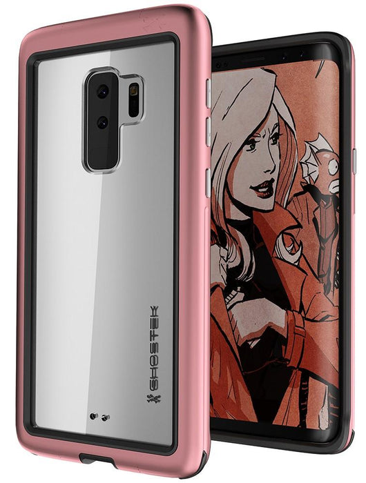 Galaxy S9+ Plus Rugged Heavy Duty Case | Atomic Slim Series [Pink] (Color in image: Pink)