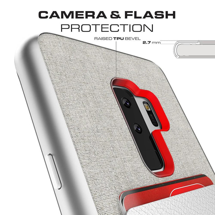 Galaxy S9+ Protective Wallet Case | Exec 2 Series [Black] (Color in image: Silver)