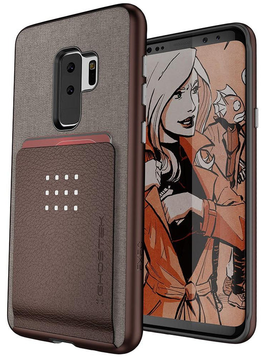 Galaxy S9+ Protective Wallet Case | Exec 2 Series [Brown] (Color in image: Brown)