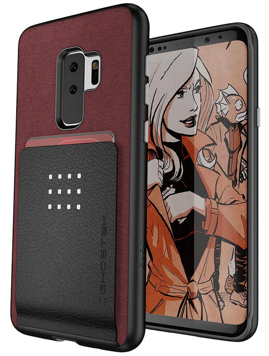 Galaxy S9+ Protective Wallet Case | Exec 2 Series [Red] (Color in image: Red)