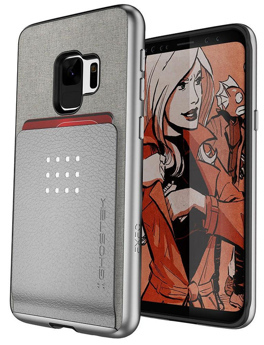 Galaxy S9+ Protective Wallet Case | Exec 2 Series [Silver] (Color in image: Silver)