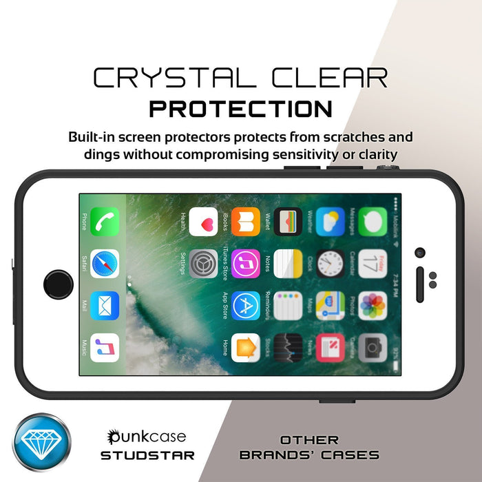 iPhone 8 Waterproof IP68 Case, Punkcase [White] [StudStar Series] [Slim Fit] [IP68 Certified]] [Dirtproof] [Snowproof] (Color in image: purple)