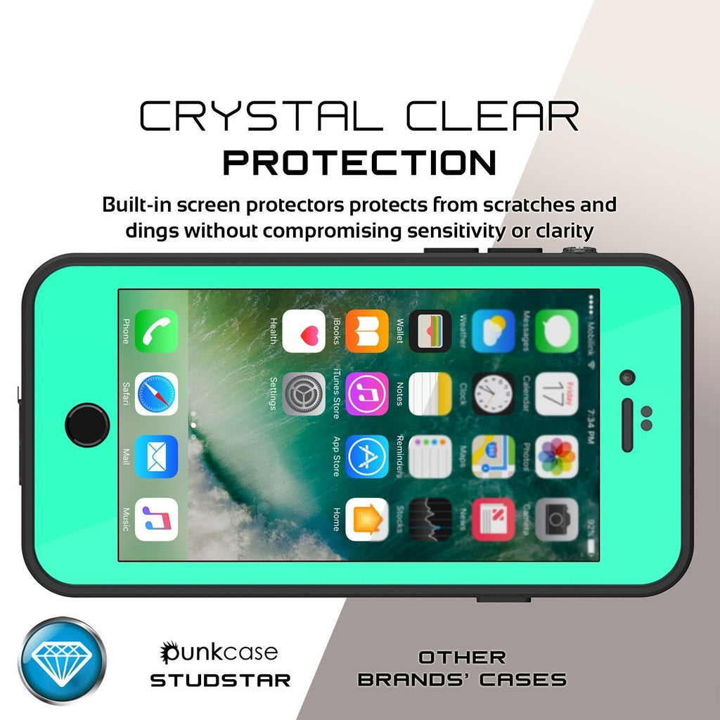 iPhone SE (4.7") Waterproof Case, Punkcase [Teal] [StudStar Series] [Slim Fit] [IP68 Certified]] [Dirtproof] [Snowproof] (Color in image: purple)