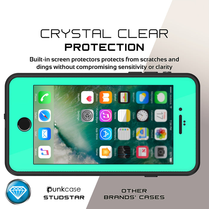 iPhone 8+ Plus Waterproof Case, Punkcase [StudStar Series] [Teal] [Slim Fit] Shockproof] [Dirtproof] [Snowproof] Armor Cover (Color in image: purple)
