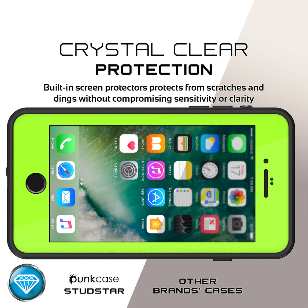 iPhone 8+ Plus Waterproof Case, Punkcase [StudStar Series] [Light Green] [Slim Fit] [Shockproof] [Dirtproof] [Snowproof] Armor Cover (Color in image: purple)