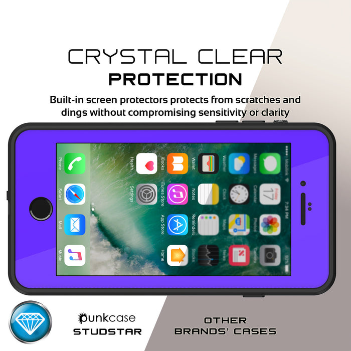 iPhone 7+ Plus Waterproof IP68 Case, Punkcase [Puple] [StudStar Series] [Slim Fit] [Dirtproof] (Color in image: light green)