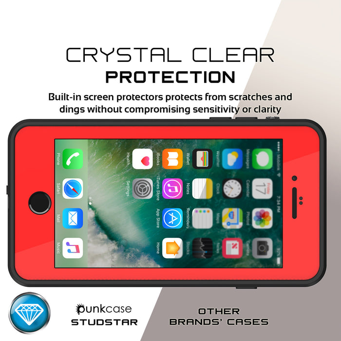 iPhone 7+ Plus Waterproof IP68 Case, Punkcase [Red] [StudStar Series] [Slim Fit] [Dirtproof] (Color in image: light green)