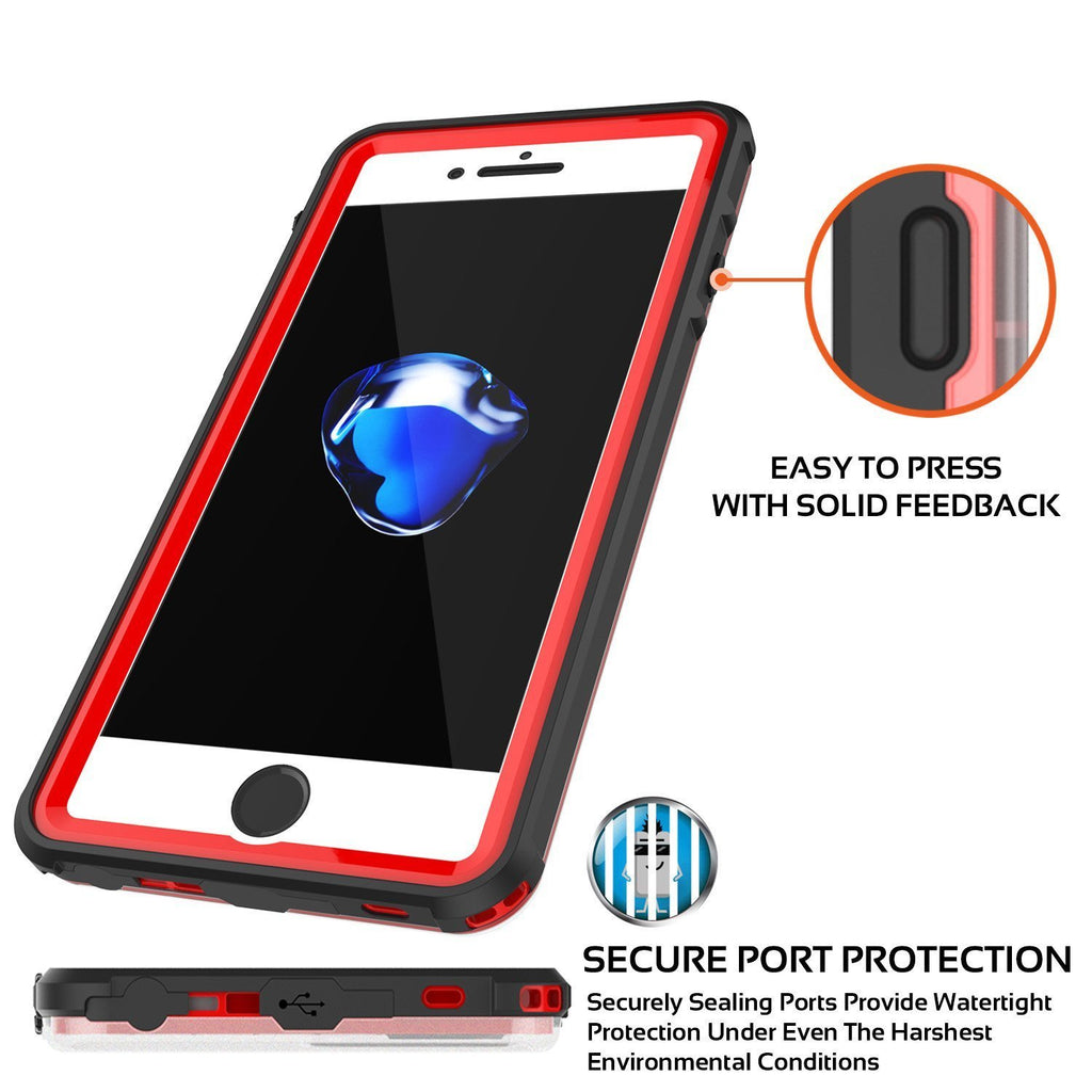 Apple iPhone SE (4.7") Waterproof Case, PUNKcase CRYSTAL Red W/ Attached Screen Protector  | Warranty (Color in image: Teal)