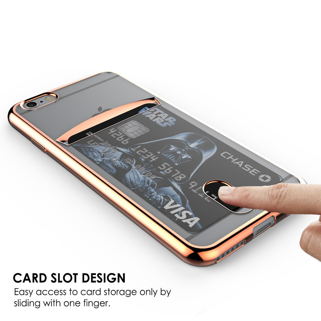iPhone 6s/6 Case, PUNKCASE® LUCID Rose Gold Series | Card Slot | SHIELD Screen Protector | Ultra fit (Color in image: Silver)
