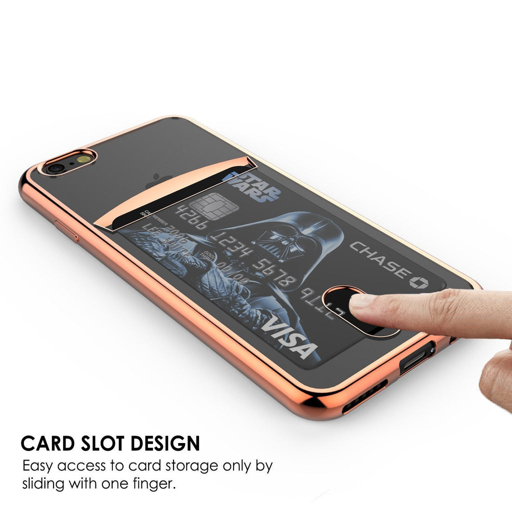 iPhone SE (4.7") Case, PUNKCASE® LUCID Rose Gold Series | Card Slot | SHIELD Screen Protector | Ultra fit 