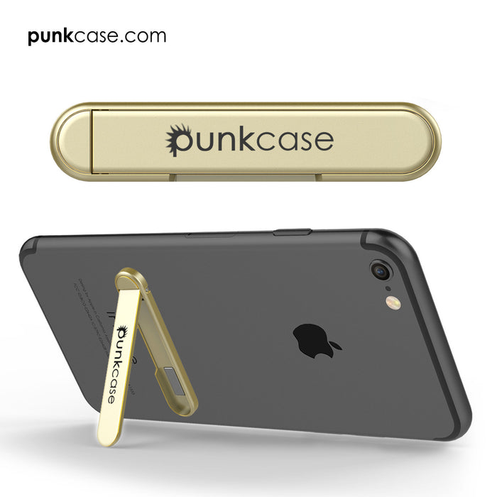 PUNKCASE FlickStick Universal Cell Phone Kickstand for all Mobile Phones & Cases with Flat Backs, One Finger Operation (Gold) (Color in image: Pink)