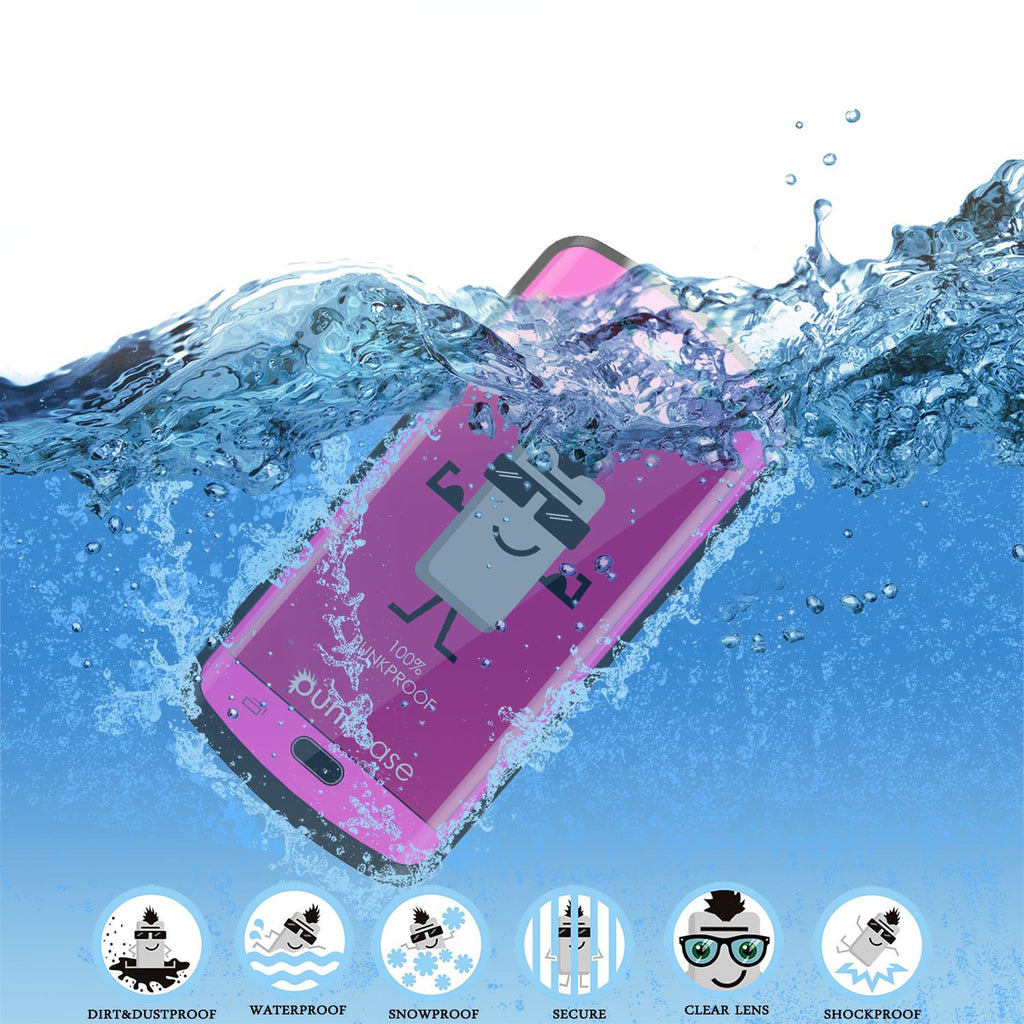 Galaxy s6 EDGE Plus Waterproof Case, Punkcase StudStar Pink Shock/DirtProof | Lifetime Warranty (Color in image: red)