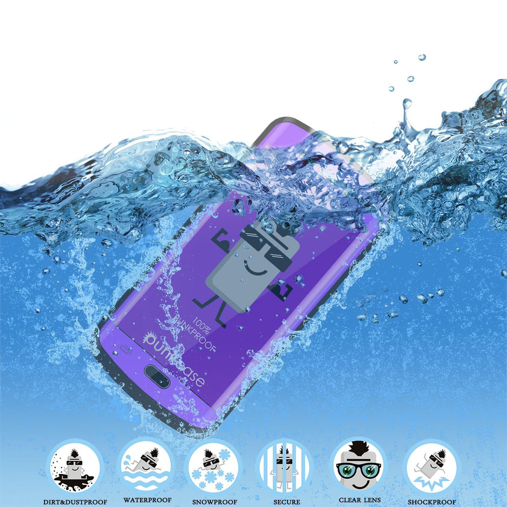 Galaxy s6 EDGE Plus Waterproof Case, Punkcase StudStar Purple Water/Shock Proof | Lifetime Warranty (Color in image: black)