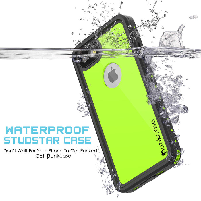 iPhone 7 Waterproof IP68 Case, Punkcase [Light Green] [StudStar Series] [Slim Fit] [Dirt/Snow Proof] (Color in image: light blue)