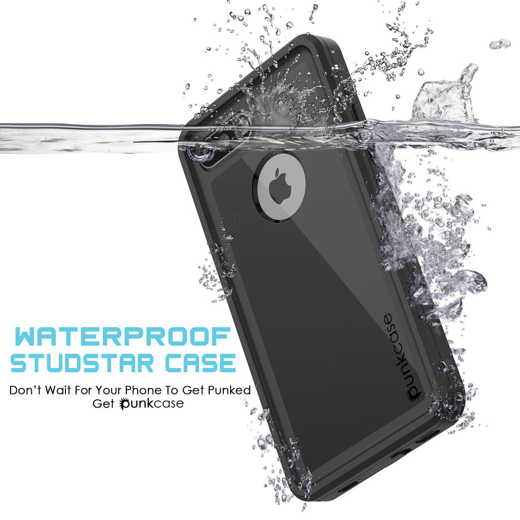 iPhone 7+ Plus Waterproof IP68 Case, Punkcase [Black] [StudStar Series] [Slim Fit] [Dirtproof] (Color in image: light blue)
