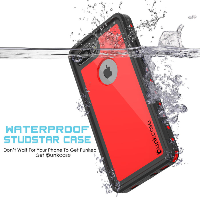 iPhone 8+ Plus Waterproof Case, Punkcase [StudStar Series] [Red] [Slim Fit] [Shockproof] [Dirtproof] [Snowproof] Armor Cover (Color in image: light blue)