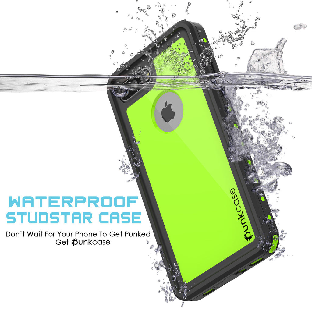 iPhone 7+ Plus Waterproof IP68 Case, Punkcase [Light Green] [StudStar Series] [Slim Fit] [Dirtproof] (Color in image: light blue)