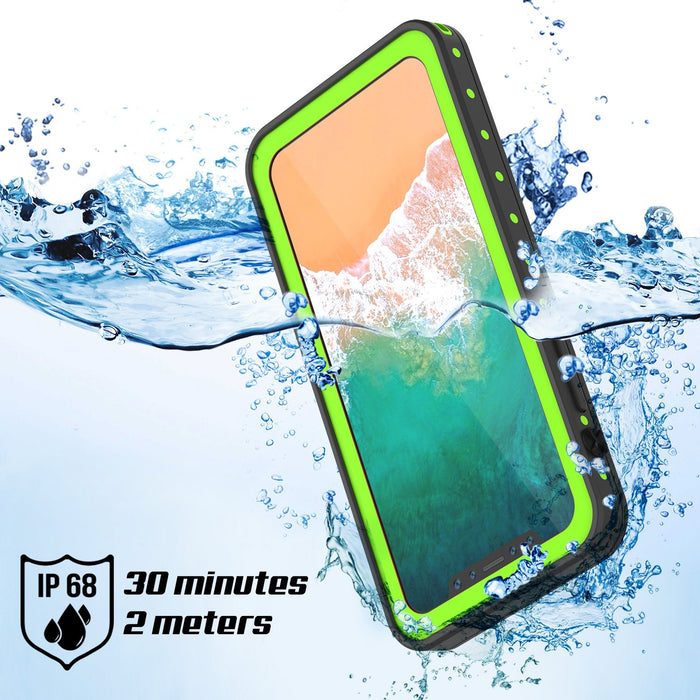 iPhone X Waterproof IP68 Case, Punkcase [Light green] [StudStar Series] [Slim Fit] [Dirtproof] 