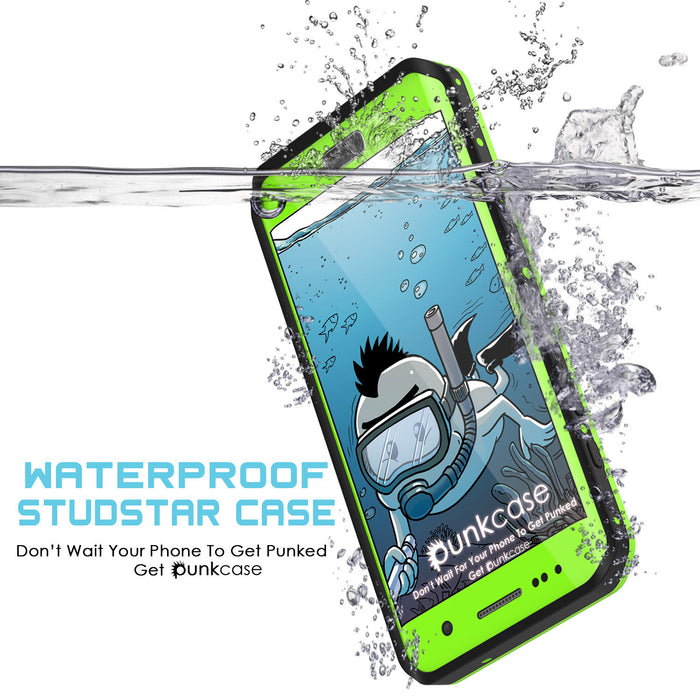 Galaxy S7 EDGE Waterproof Case PunkCase StudStar Light Green Thin 6.6ft Underwater IP68 ShockProof (Color in image: red)