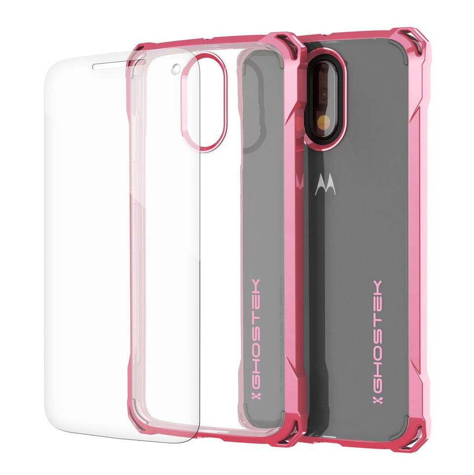 Moto G4 Case, Ghostek Covert Peach Series | Clear TPU | Explosion-Proof Screen Protector |Ultra Fit (Color in image: Peach)