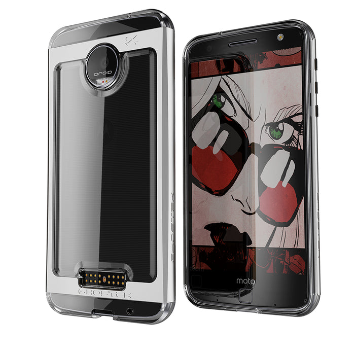 Motorola Moto Z Force Case, Ghostek Cloak 2.0 Silver Series w/ Screen Protector | Aluminum Frame (Color in image: Pink)