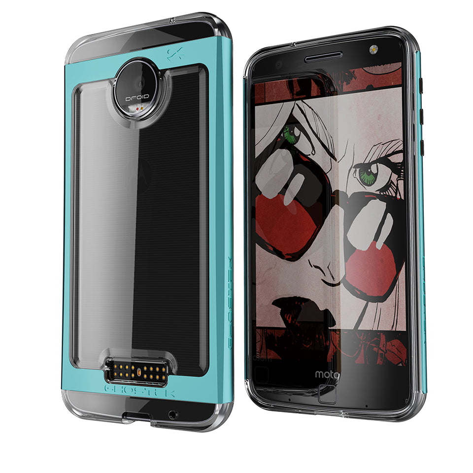 Motorola Moto Z Force Case, Ghostek Cloak 2.0 Teal Series w/ Screen Protector | Aluminum Frame (Color in image: Pink)