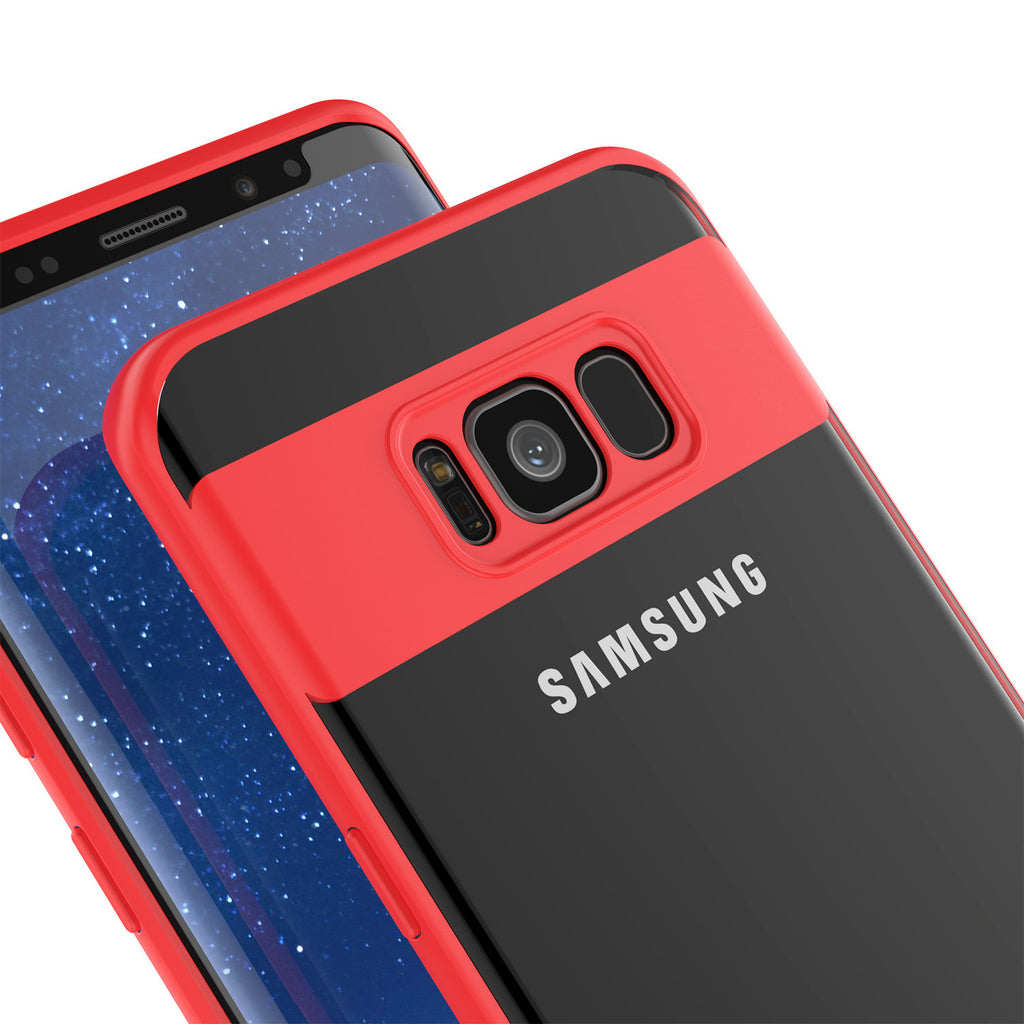Galaxy S8 Plus Case, Punkcase [MASK Series] [RED] Full Body Hybrid Dual Layer TPU Cover W/ Protective PUNKSHIELD Screen Protector (Color in image: navy)