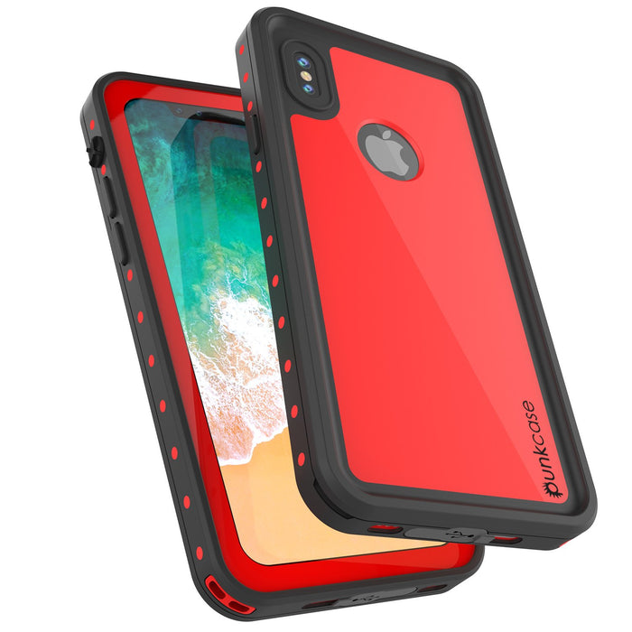 iPhone X Waterproof IP68 Case, Punkcase [Red] [StudStar Series] [Slim Fit] [Dirtproof] (Color in image: purple)